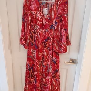 Zara floral chiffon dress